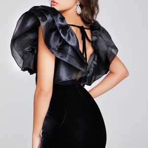 Jovani 40140 Short Fitted Velvet Cocktail Dress
