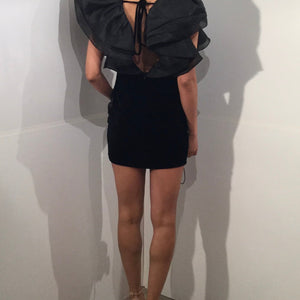Velvet Short Ruffle Sleeve Dress by Jovani 40140