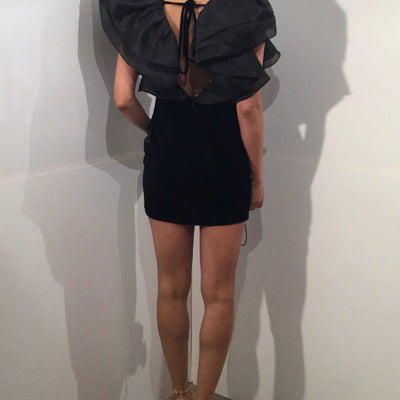 Velvet Short Ruffle Sleeve Dress by Jovani 40140