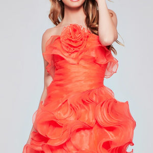 Jovani 40144 Short Pleated Layered Cocktail Dress