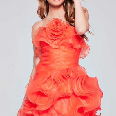 Jovani 40144 Short Pleated Layered Cocktail Dress