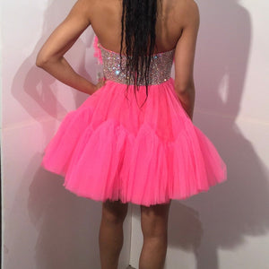 Rosette Short Strapless A-line Dress by Jovani 40186