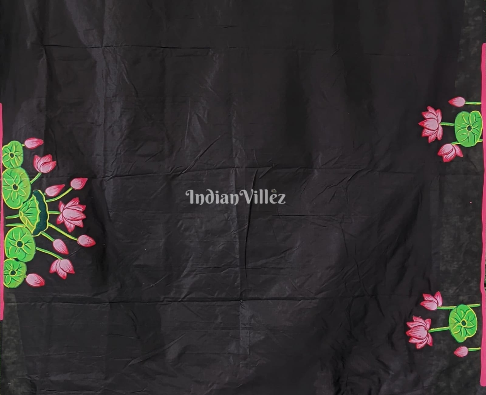 Black Pattachitra Pichwai Art Saree