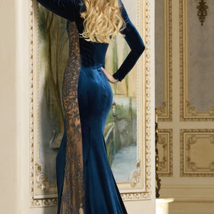 Jovani 40022 Long Velvet Gown Formal Dress