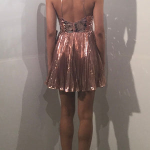 Metallic Short Halter A-line Dress by Jovani 40351