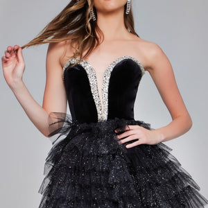 Jovani 40352 Homecoming Velvet Short Cocktail Dress