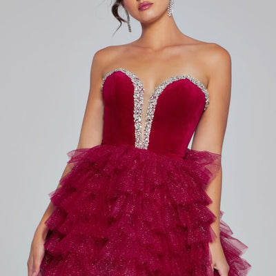 Jovani 40352 Homecoming Velvet Short Cocktail Dress