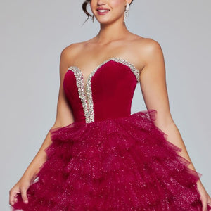 Jovani 40352 Homecoming Velvet Short Cocktail Dress