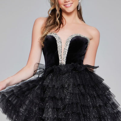 Jovani 40352 Homecoming Velvet Short Cocktail Dress