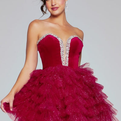 Jovani 40352 Homecoming Velvet Short Cocktail Dress