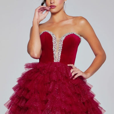 Jovani 40352 Homecoming Velvet Short Cocktail Dress