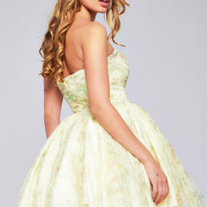 Jovani 40374 Short Floral A Line Cocktail Dress