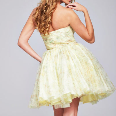Jovani 40374 Short Floral A Line Cocktail Dress
