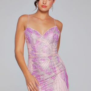 Beaded Fringe Short Sleeveless Dress by Jovani 40377