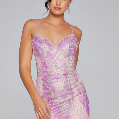 Beaded Fringe Short Sleeveless Dress by Jovani 40377
