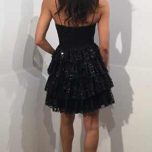 Sequin Short Sleeveless Tiered Dress by Jovani 40386