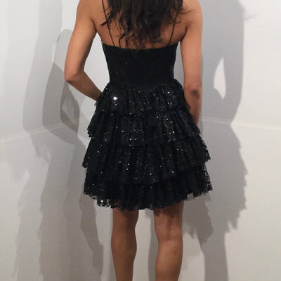 Sequin Short Sleeveless Tiered Dress by Jovani 40386