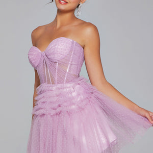 Tulle Short Strapless A-line Dress by Jovani 40467