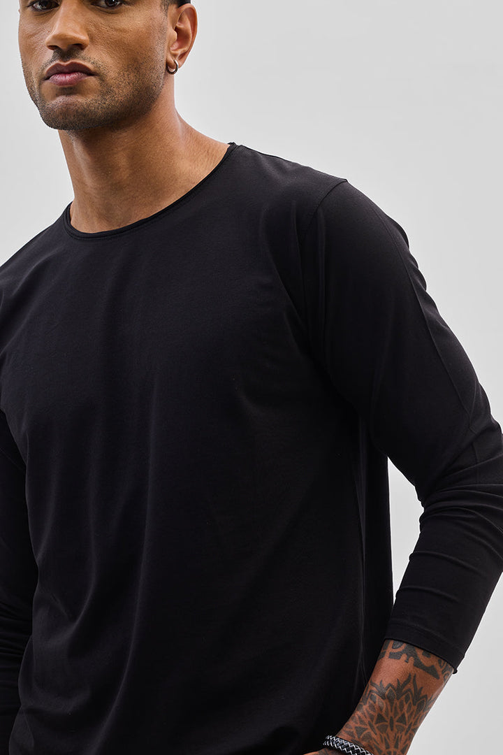 Black Stretch Full Sleeve T-Shirt