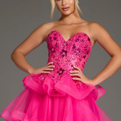 Jovani 40503 Homecoming Tiered Mini Short Cocktail Dress