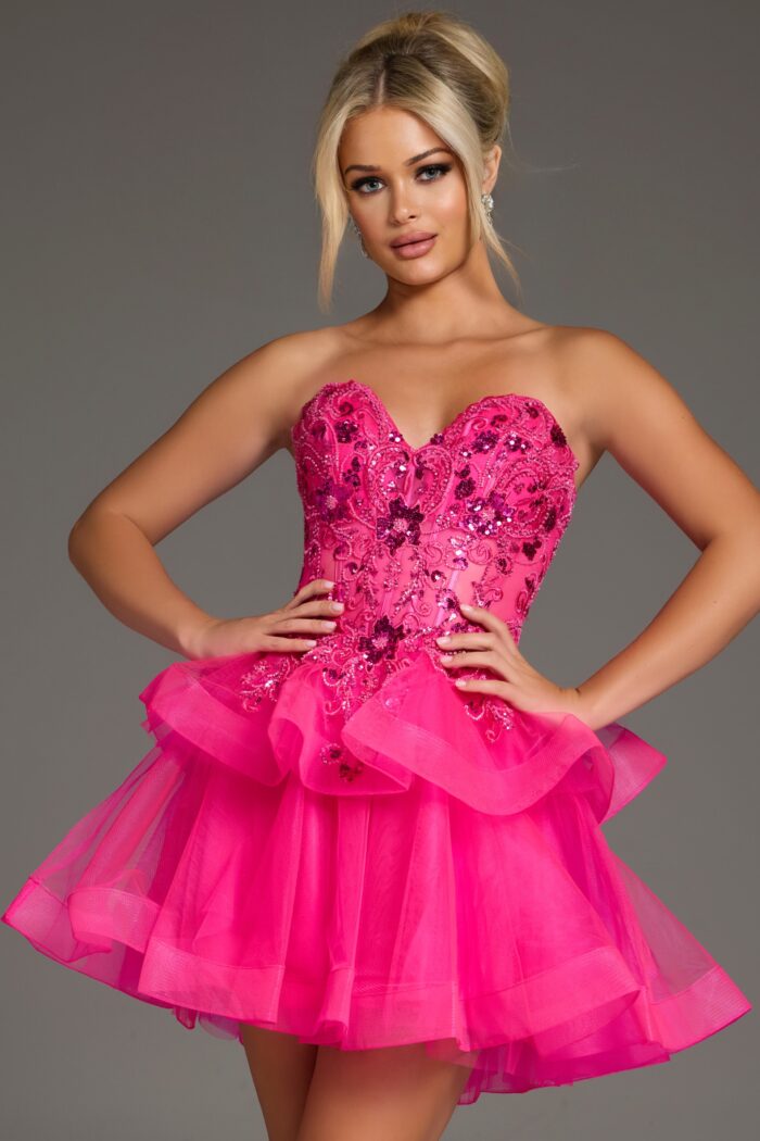 Jovani 40503 Homecoming Tiered Mini Short Cocktail Dress