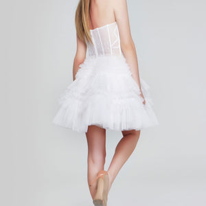 Lace Short Strapless A-line Dress by Jovani 40580