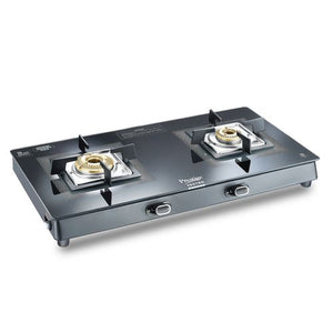 Prestige Vectra Glass Top 2 Burners Gas Stove | Black