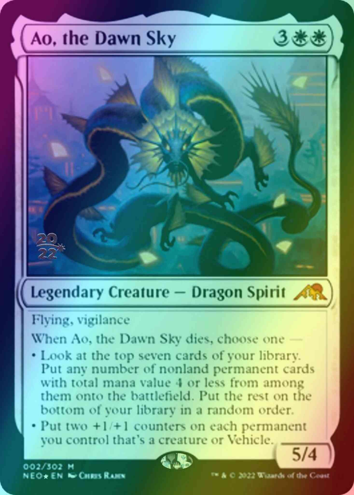 Ao, the Dawn Sky [Prerelease] [2s] [Kamigawa: Neon Dynasty: Promos] [Foil]