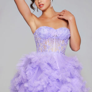 Jovani 40628 A Line Short Ruffle Homecoming Cocktail Dress