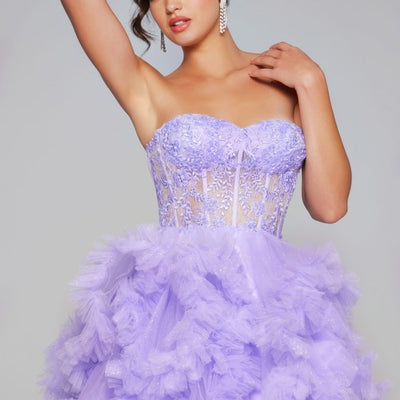 Jovani 40628 A Line Short Ruffle Homecoming Cocktail Dress