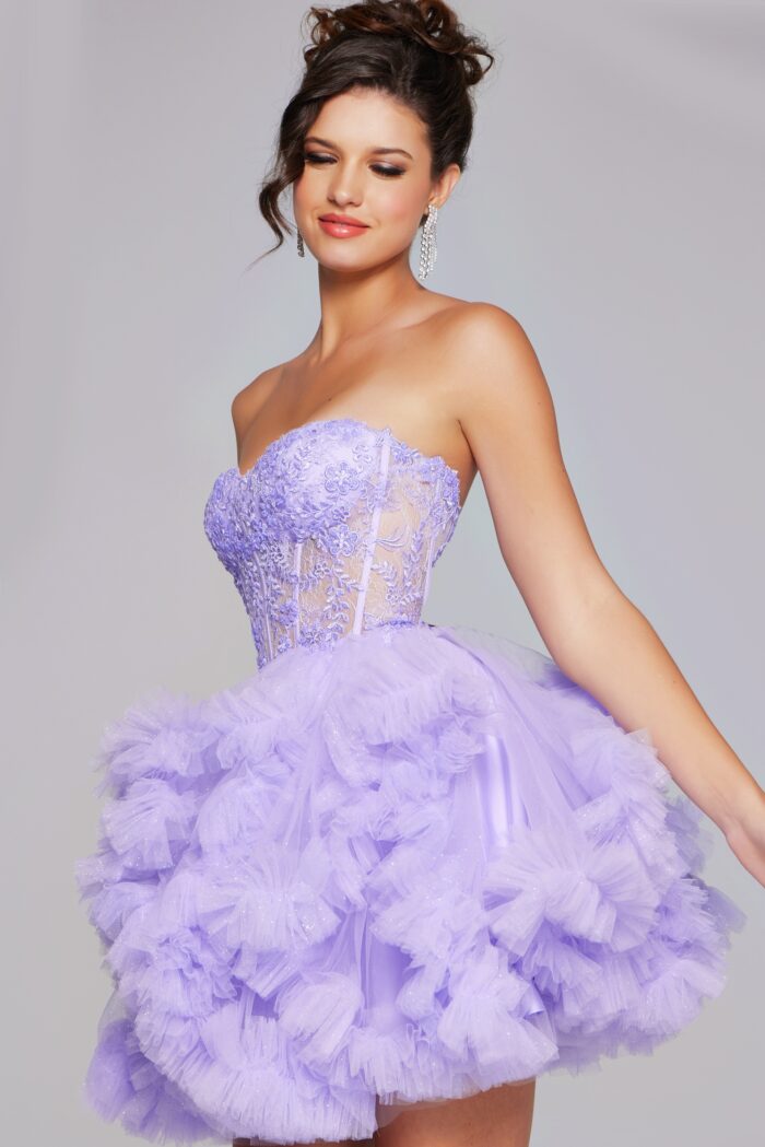 Jovani 40628 A Line Short Ruffle Homecoming Cocktail Dress