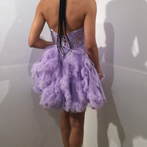 Short Strapless A-line Ruffled Dress by Jovani 40628