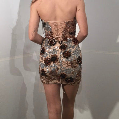 Sequin Fitted Short Strapless Dress by Jovani 40636