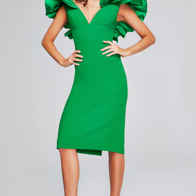 Jovani 40662 Midi Ruffle Cocktail Dress