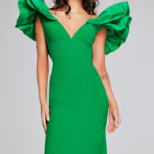 Jovani 40662 Midi Ruffle Cocktail Dress