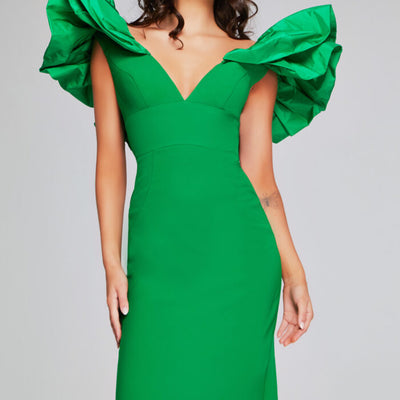 Jovani 40662 Midi Ruffle Cocktail Dress