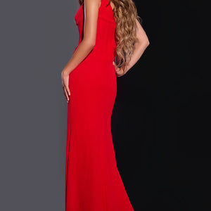 Sleeveless Corset A-line Slit Gown by Jovani 40783