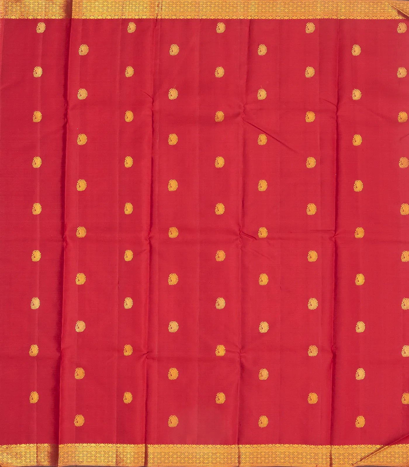 Crimson Handloom Kanchipuram Silk Saree With Beldari Stripes