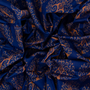 Indigo Blue Orissa Cotton Saree With Tie & Dye And Floral Motifs