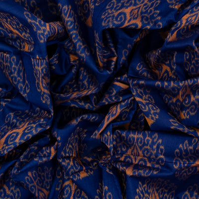 Indigo Blue Orissa Cotton Saree With Tie & Dye And Floral Motifs