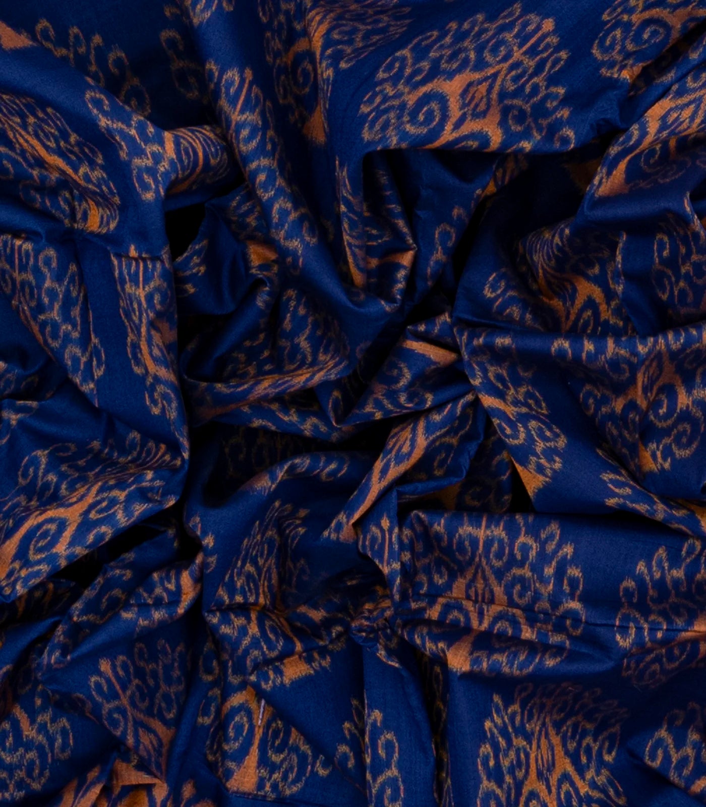 Indigo Blue Orissa Cotton Saree With Tie & Dye And Floral Motifs