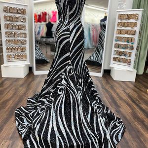Sequin Fitted One Shoulder Gown by Jovani 24031