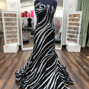 Sequin Fitted One Shoulder Gown by Jovani 24031