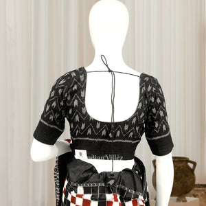 Black Odisha Ikat Sambalpuri Cotton Blouse