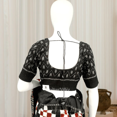 Black Odisha Ikat Sambalpuri Cotton Blouse