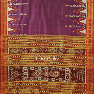 Purple Phoda Kumbha Odisha Handloom Khandua Silk Saree