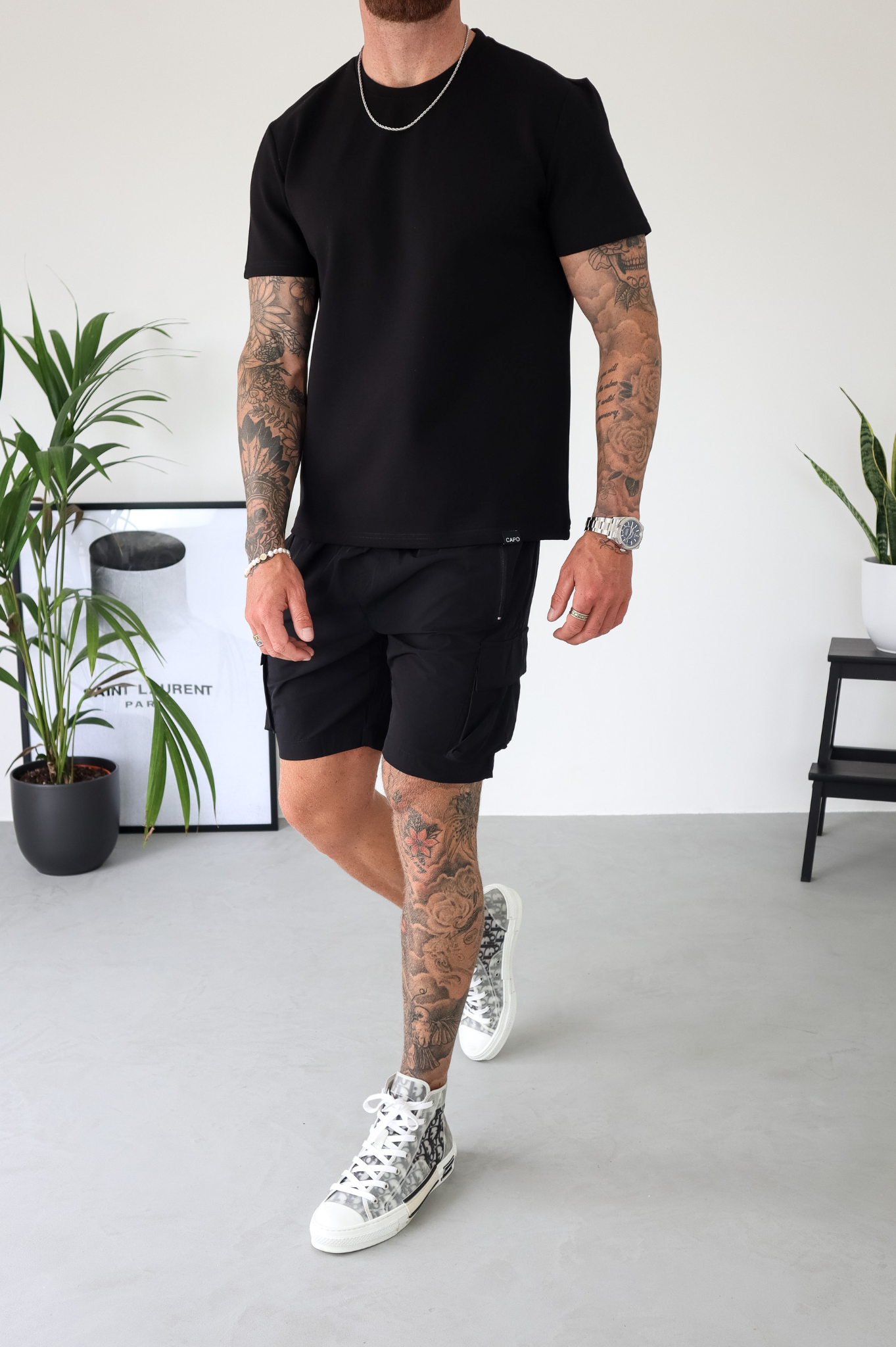 CAPO Lightweight Black Cargo Shorts