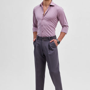 Lilac Slim Fit Stretch Shirt