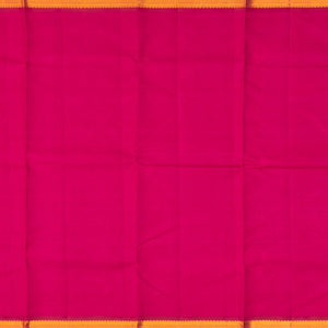 Sandal Handloom Kanchipuram Korvai Silk Saree With Floral Motifs