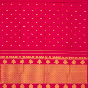 Pink Handloom Kanchipuram Silk Saree With Annam & Kili Buttas